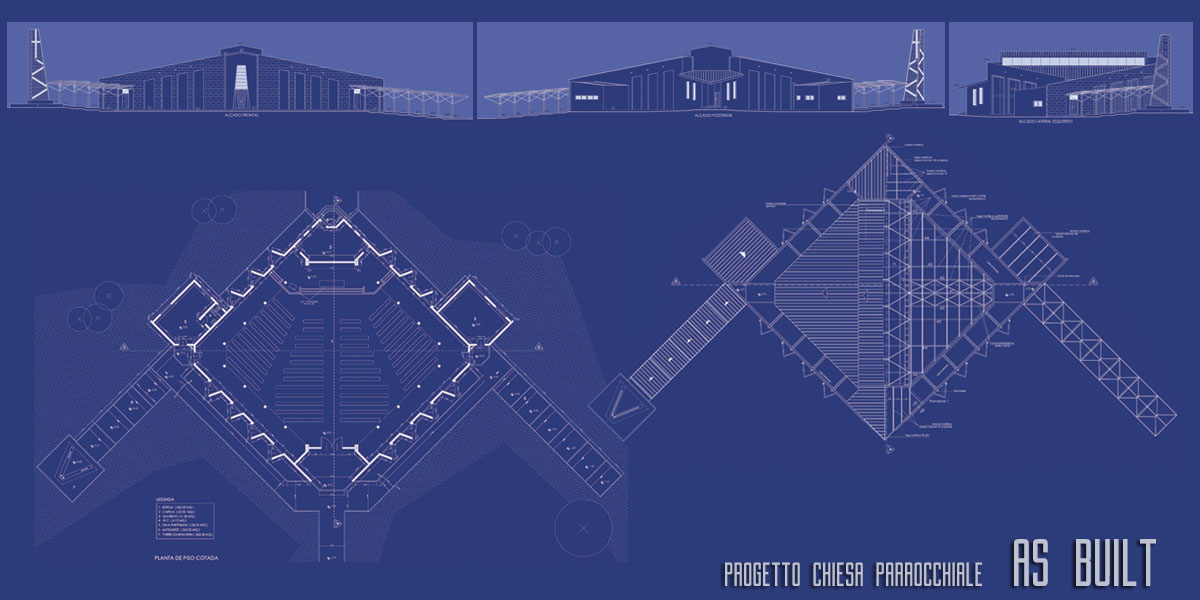 progetto chiesa parrocchiale Inhassoro disegni versione realizzata 